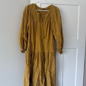 Old Navy Mustard Long Sleeve Dress